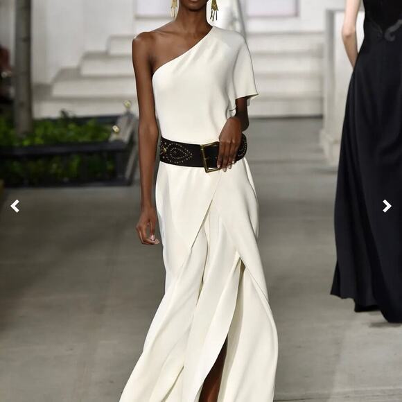 Ralph Lauren 100% Silk Margerie One-Shoulder Wide Leg Jumpsuit Ivory/cream 6 - Picture 12 of 12